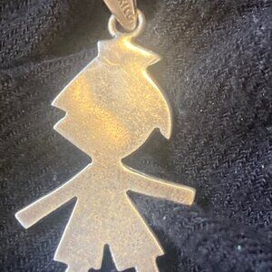 Silver necklace charm